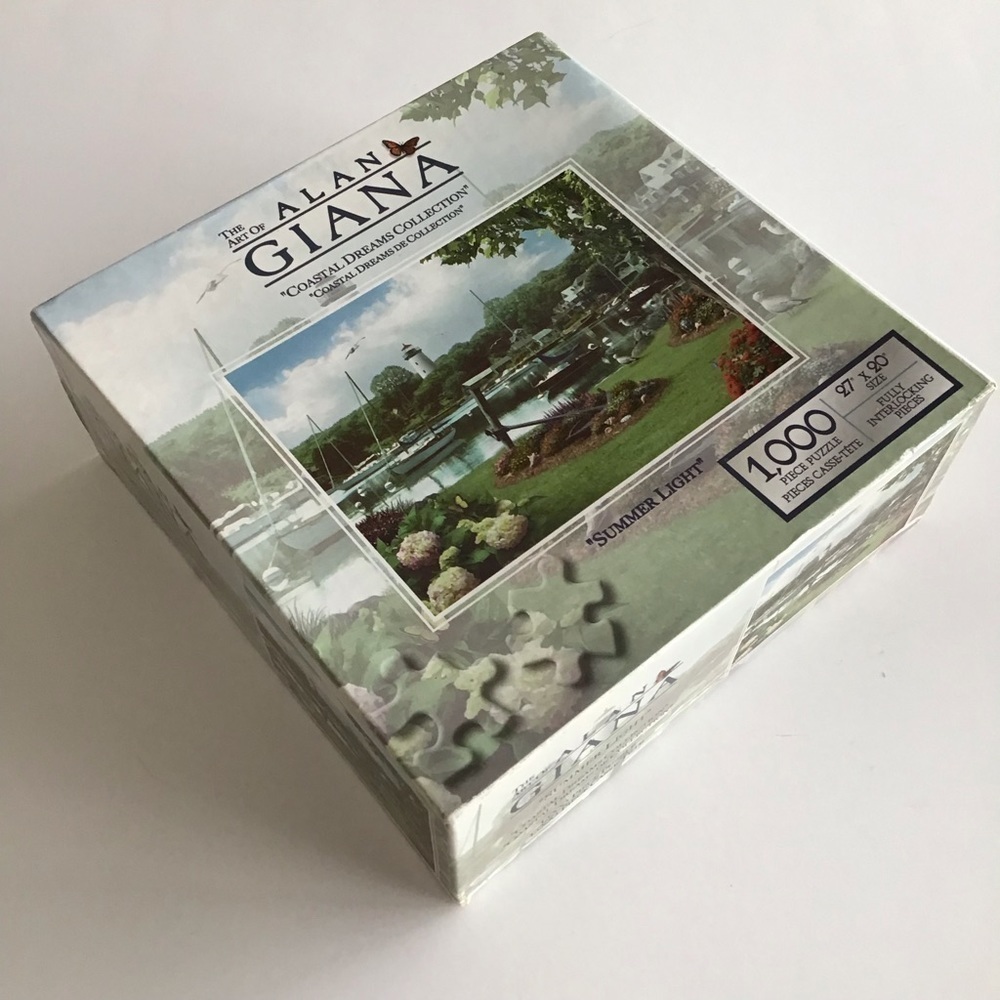 Lighthouse Puzzle The Art of Alan Giana 1,000 Piece Summer Light 27” X 20”NEW